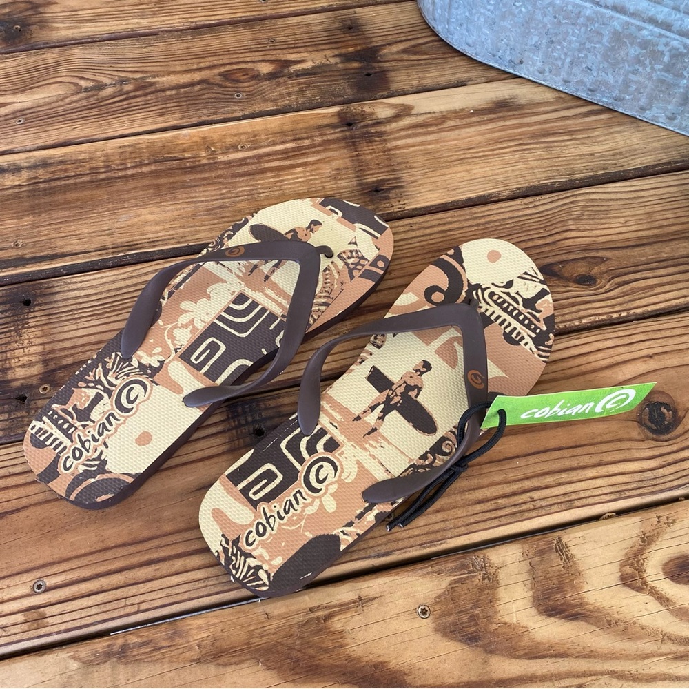 Cobian Ohana Flop Flip flops Sandals Men’s size 13 NWT beach Brown sandals
